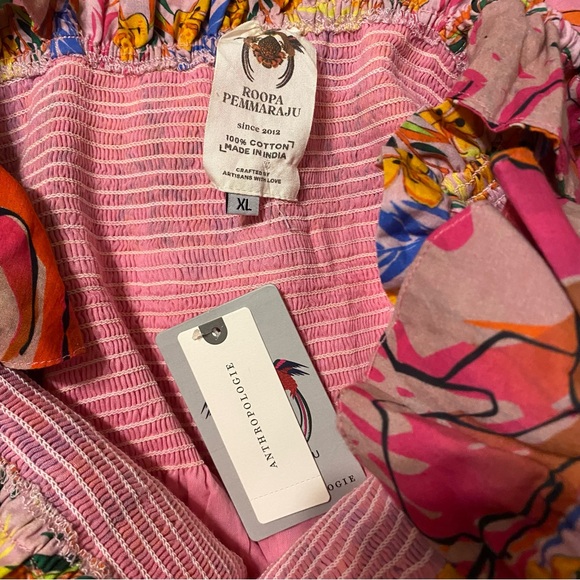 NWT Anthropologie Roopa Pemmaraju Tropical Print Ruffle Sleeve Sundress - Picture 10 of 10
